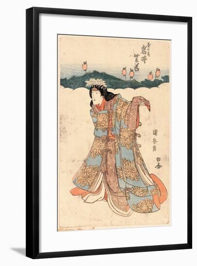 Iwai Shijyaku No Kiku No Mae-Utagawa Kuniyasu-Framed Giclee Print