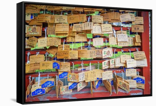 Iwakisan jinja shrine, wooden plaques with prayers and wishes, Japan-Christian Kober-Framed Stretched Canvas