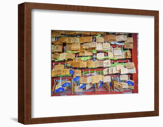 Iwakisan jinja shrine, wooden plaques with prayers and wishes, Japan-Christian Kober-Framed Photographic Print