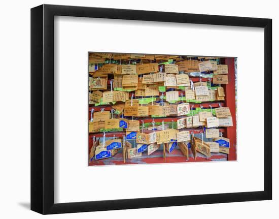 Iwakisan jinja shrine, wooden plaques with prayers and wishes, Japan-Christian Kober-Framed Photographic Print