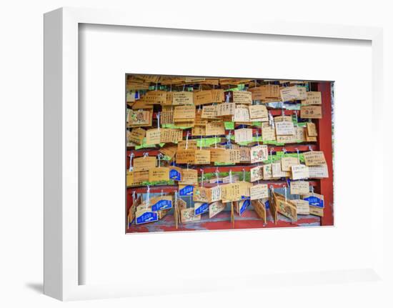 Iwakisan jinja shrine, wooden plaques with prayers and wishes, Japan-Christian Kober-Framed Photographic Print