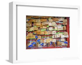 Iwakisan jinja shrine, wooden plaques with prayers and wishes, Japan-Christian Kober-Framed Photographic Print
