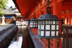 Lanterns in Itsukushima Shrine, Miyajima, Hiroshima Prefecture, Japan.-Iwashi Spirit-Stretched Canvas