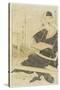 Iweaving on a Loom C. 1797-1798-Kitagawa Utamaro-Stretched Canvas