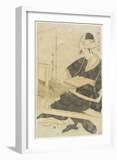 Iweaving on a Loom C. 1797-1798-Kitagawa Utamaro-Framed Giclee Print