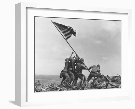 Iwo Jima Flag Raising-Joe Rosenthal-Framed Premium Photographic Print