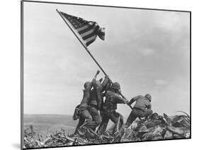 Iwo Jima Flag Raising-Joe Rosenthal-Mounted Premium Photographic Print