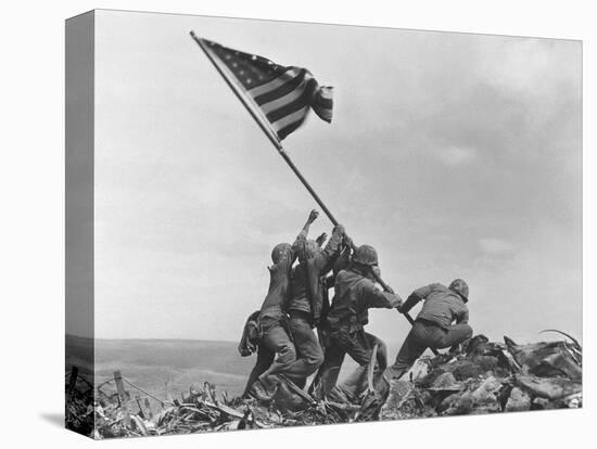 Iwo Jima Flag Raising-Joe Rosenthal-Stretched Canvas