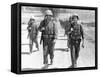 Iwo Jima Sands of Iwo Jima by AllanDwan with ohn Wayne and John Agar, 1949 (b/w photo)-null-Framed Stretched Canvas