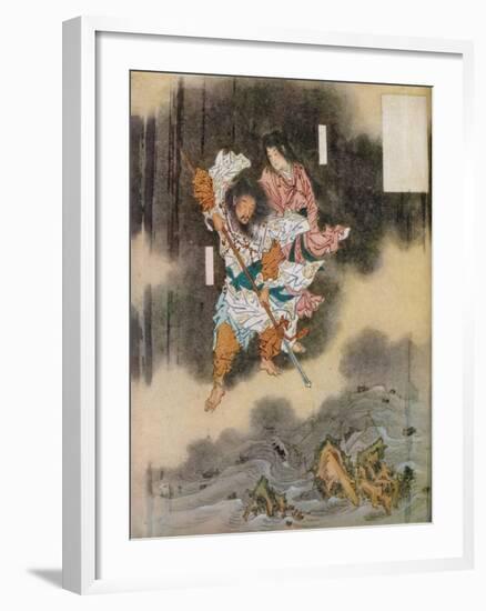 Izanagi and Izanami Giving Birth to Japan, 1925-Kawanabe Kyosai-Framed Giclee Print