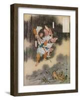 Izanagi and Izanami Giving Birth to Japan, 1925-Kawanabe Kyosai-Framed Premium Giclee Print