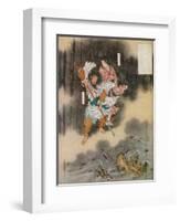 Izanagi and Izanami Giving Birth to Japan, 1925-Kawanabe Kyosai-Framed Giclee Print