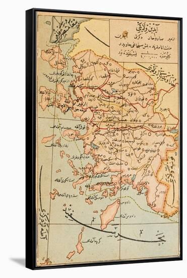 Izmir Region of Turkey - Map-null-Framed Stretched Canvas