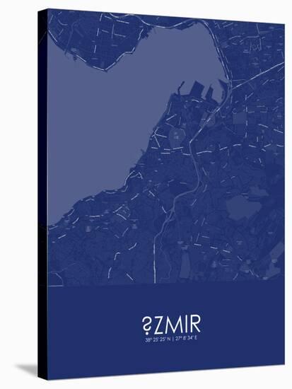 Izmir, Turkey Blue Map-null-Stretched Canvas