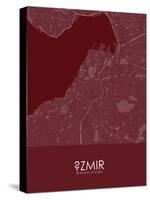 Izmir, Turkey Red Map-null-Stretched Canvas