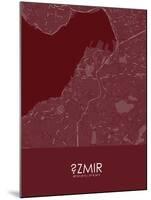 Izmir, Turkey Red Map-null-Mounted Poster