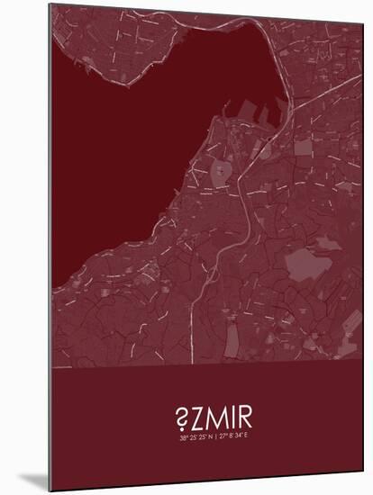 Izmir, Turkey Red Map-null-Mounted Poster