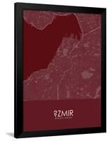 Izmir, Turkey Red Map-null-Framed Poster