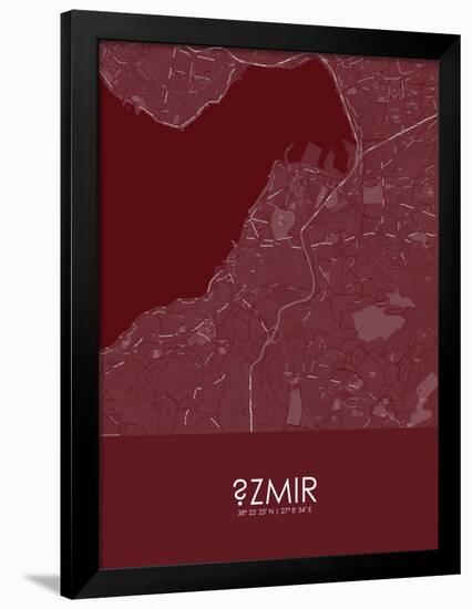 Izmir, Turkey Red Map-null-Framed Poster