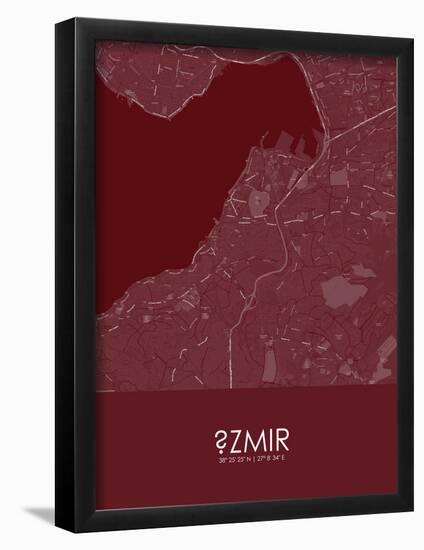 Izmir, Turkey Red Map-null-Framed Poster