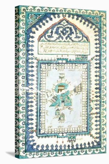 Iznik Tile with a Representation of Mecca-null-Stretched Canvas