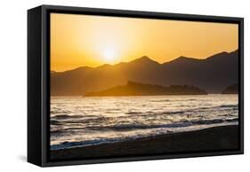 Iztuzu Beach at sunset, Dalyan, Mugla Province, Anatolia, Turkey, Asia Minor, Eurasia-Matthew Williams-Ellis-Framed Stretched Canvas