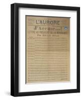 J'Accuse Letter by Emile Zola, Published in L'Aurore, 13th January 1898-null-Framed Premium Giclee Print