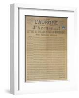 J'Accuse Letter by Emile Zola, Published in L'Aurore, 13th January 1898-null-Framed Premium Giclee Print