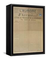 J'Accuse Letter by Emile Zola, Published in L'Aurore, 13th January 1898-null-Framed Stretched Canvas