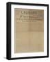 J'Accuse Letter by Emile Zola, Published in L'Aurore, 13th January 1898-null-Framed Giclee Print