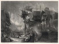 The Battle of Trafalgar, The Victory at the Moment That Nelson was Wounded-J.b. Allen-Art Print
