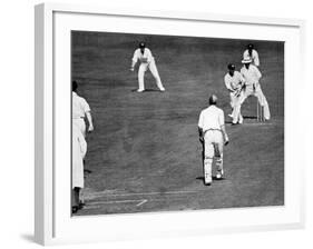 J.B. Hobbs Scores the Run to Make His 126th Century, 1926-null-Framed Photographic Print