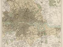 Map of London and Its Suburbs-J. Bartholomew-Mounted Photographic Print
