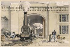 Midland Railway Locomotive at the Camden Roundhouse London-J.c. Bourne-Art Print