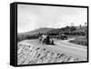 J Chassagne in the Sunbeam Leading Jules Goux in the Peugeot, French Grand Prix, Lyons, 1914-null-Framed Stretched Canvas