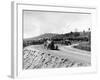 J Chassagne in the Sunbeam Leading Jules Goux in the Peugeot, French Grand Prix, Lyons, 1914-null-Framed Photographic Print