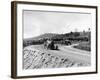 J Chassagne in the Sunbeam Leading Jules Goux in the Peugeot, French Grand Prix, Lyons, 1914-null-Framed Photographic Print