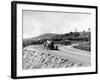 J Chassagne in the Sunbeam Leading Jules Goux in the Peugeot, French Grand Prix, Lyons, 1914-null-Framed Photographic Print