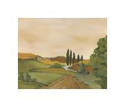 Shady Tuscan Fields-Jean Clark-Laminated Art Print