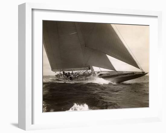 J Class Sailboat, 1934-Edwin Levick-Framed Art Print