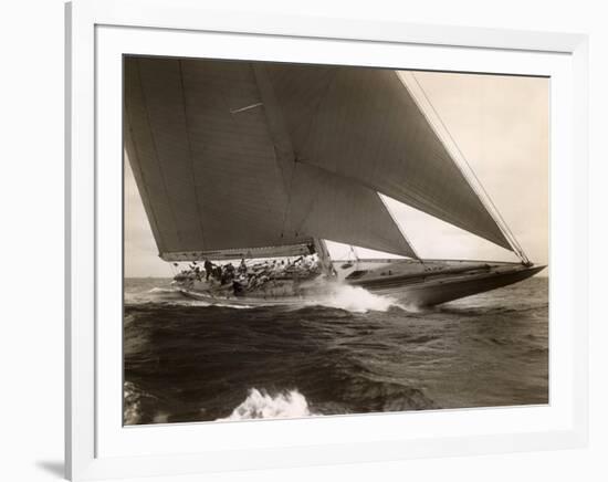 J Class Sailboat, 1934-Edwin Levick-Framed Art Print