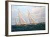 J Class Yachts Racing Off Cowes 1935-John Sutton-Framed Giclee Print