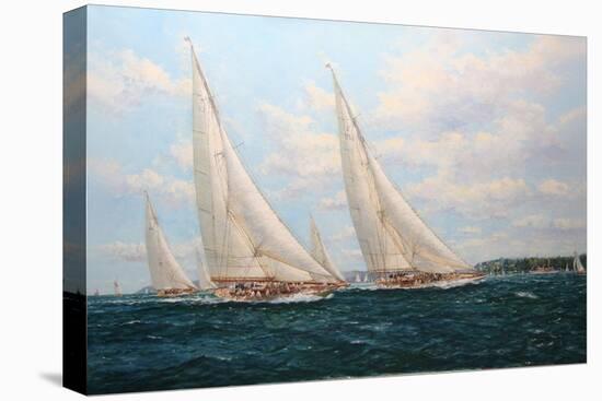 J Class Yachts Racing Off Cowes 1935-John Sutton-Stretched Canvas
