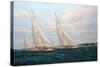 J Class Yachts Racing Off Cowes 1935-John Sutton-Stretched Canvas