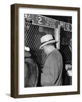 J Edgar Hoover Placing a Bet at the Two Dollar Window-null-Framed Photo