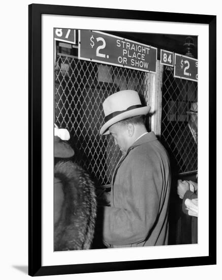 J Edgar Hoover Placing a Bet at the Two Dollar Window-null-Framed Photo