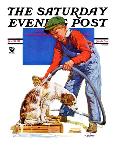 "Snowball Fight," Saturday Evening Post Cover, January 25, 1930-J.F. Kernan-Premium Giclee Print