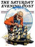 "Model Three Masted Ship," Saturday Evening Post Cover, September 17, 1927-J.F. Kernan-Giclee Print
