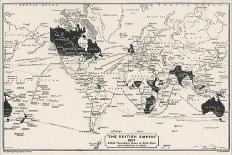 Map of the World Showing British Empire Possessions-J.g. Bartholomew-Framed Stretched Canvas