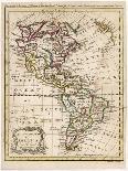 Map of North and South America-J. Gibson-Stretched Canvas